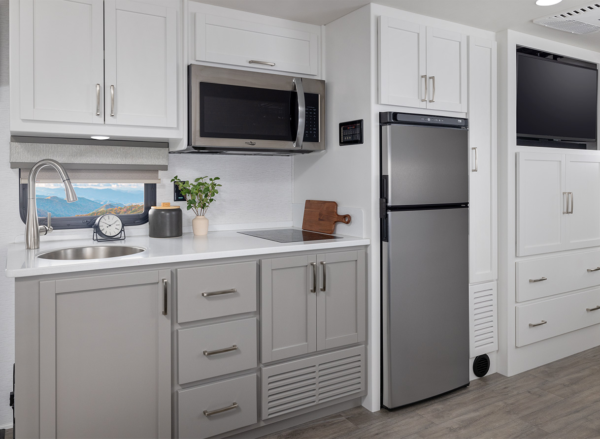 Painted Solid Wood Cabinetry & Countertop